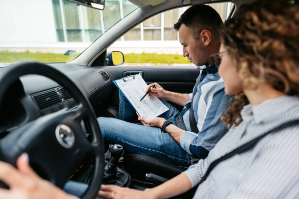 Young Woman Taking A Driving Test