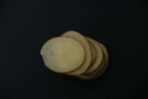 chopping potatoes - close up