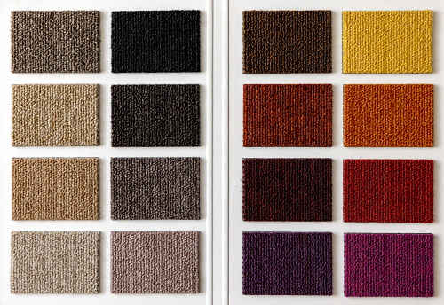 colorful carpet tile samples. flooring material