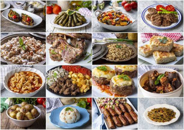 collage di cibi turchi deliziosi tradizionali - 11915 foto e immagini stock