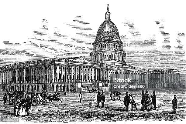 United States Capitol In 1876 Stock Illustration - Download Image Now - Capitol Building - Washington DC, USA, 1876