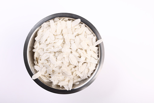 White Rice Flakes in a bowl