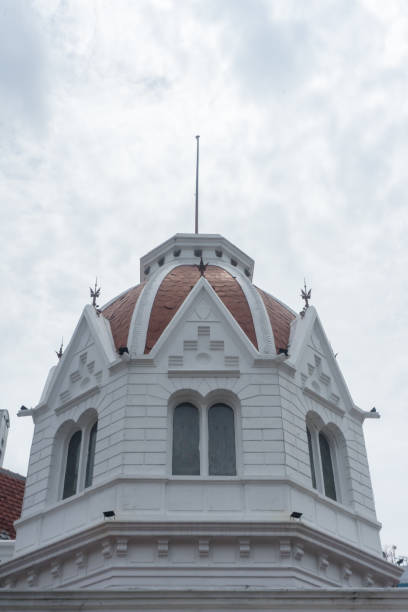 istock Old vintage top part dutch colonial building art deco 1587529867