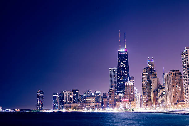 istock Night View On Chicago Skyline 158753293