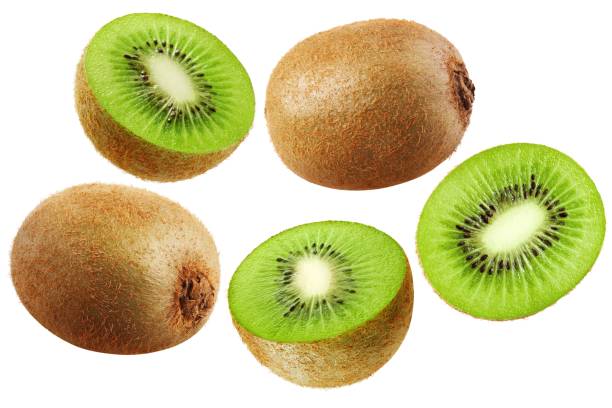 istock Kiwi fruit and half isolated on white background, collection 1587546541