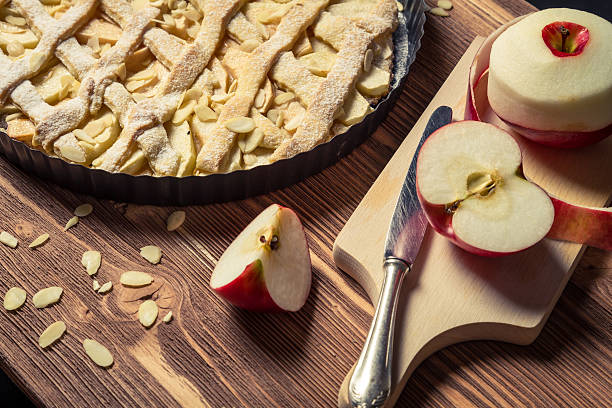 istock Freshly peeled apples for apple pie 158754835