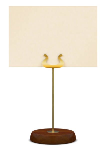 Golden table stand with wooden base