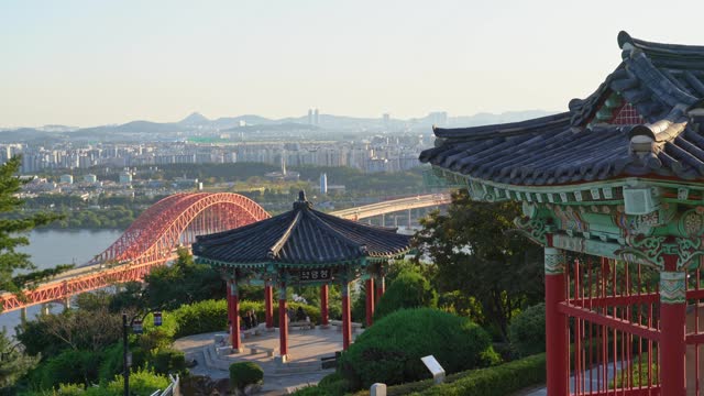 Haengjusanseong Fortress and Seoul city and Han river view in Goyang, Korea