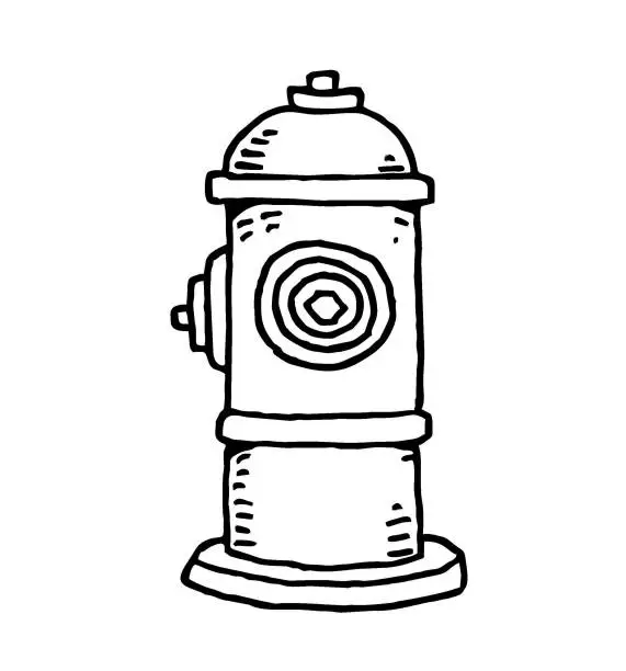 Vector illustration of Fire Hydrant sketch illustration