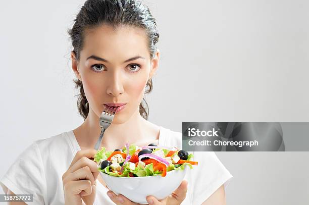 Eating Healthy Food Stock Photo - Download Image Now - Beautiful Woman, Healthy Eating, Vegetable