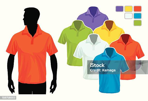 Polo Shirt Vorlage Stock Vektor Art und mehr Bilder von Männer - Männer, Polohemd, Anziehen