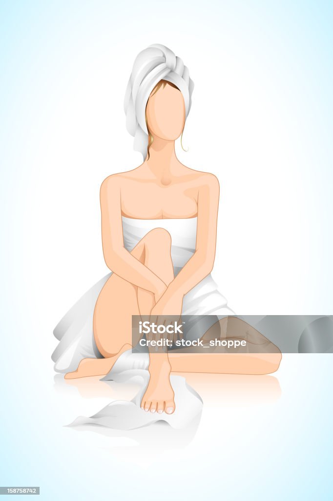 Lady w ręcznik - Grafika wektorowa royalty-free (Ciało ludzkie)