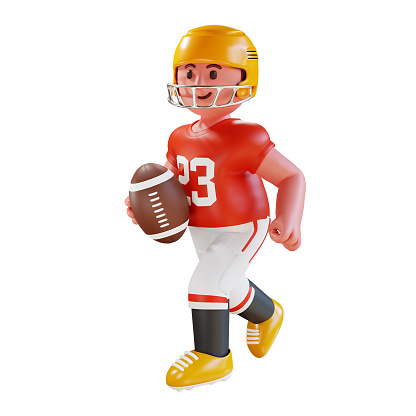 3d illustration, American football The game of people crash people it's American most popular sport.