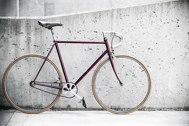 istock City bicycle and concrete wall, vintage style 158759266