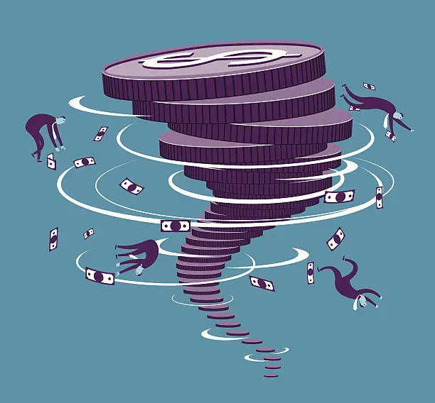 Vector illustration of Financial storm