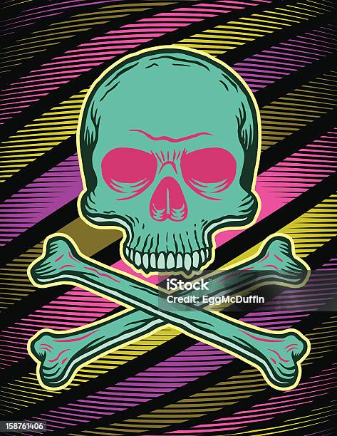 Psychedelic Skull N Crossbones Stock Illustration - Download Image Now -  1980-1989, Death, Human Bone - iStock