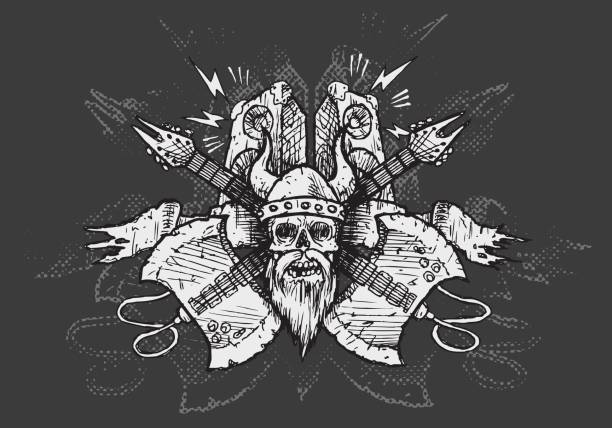 ilustrações de stock, clip art, desenhos animados e ícones de viking metal \ m / - cavidade nasal