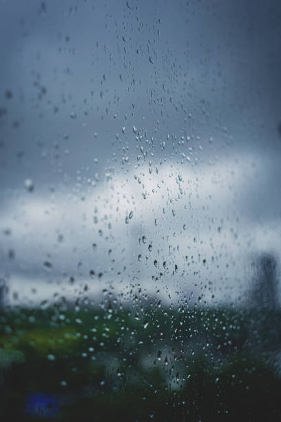 Looking Through The Window In The Rainy Day