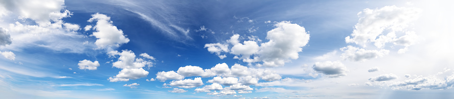Cloudscape on the blue sky in sunny day in summer. Concept of the wallpaper and background.