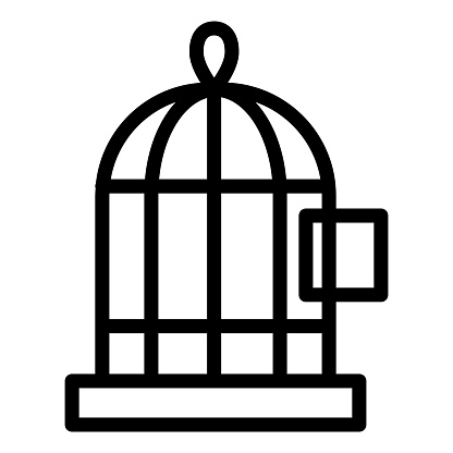 Birds cage line icon. Cell vector illustration isolated on white. Birdcage outline style designed for and app. Eps 10