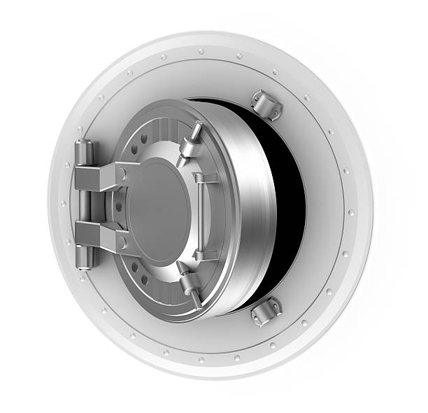 istock Bank vault door concept isolated on white background 158763579