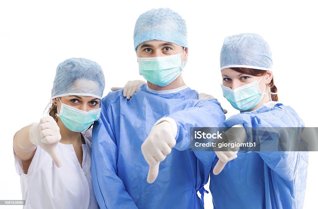 Medizinisches team mit thumbs down - Lizenzfrei Arzt Stock-Foto