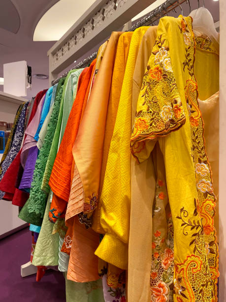 istock Pile of colourful batik cloth 1587639588