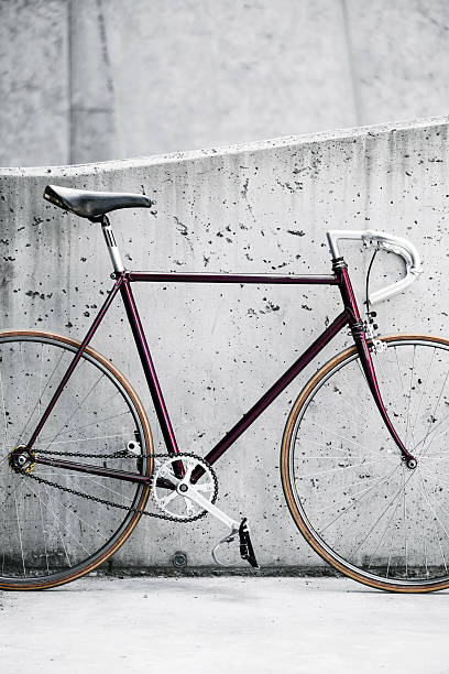 istock City bicycle and concrete wall, vintage style 158764020