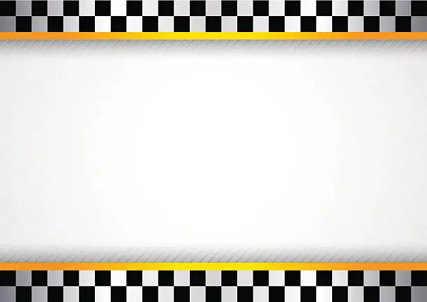 Vector illustration of White background featuring checkered flag border