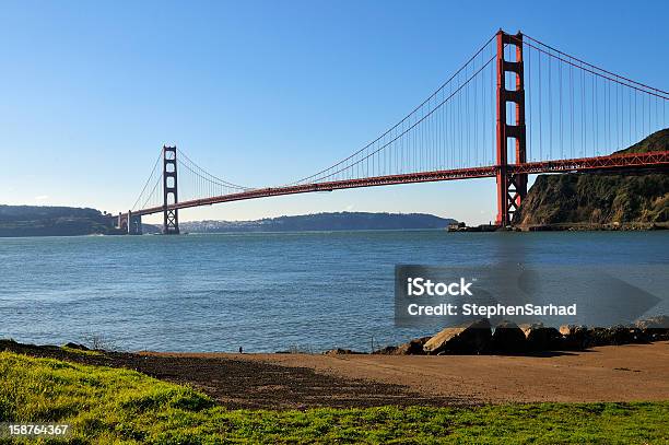 Golden Gate Bridge De Sausalito Califórnia - Fotografias de stock e mais imagens de Arquitetura - Arquitetura, Baía, Califórnia