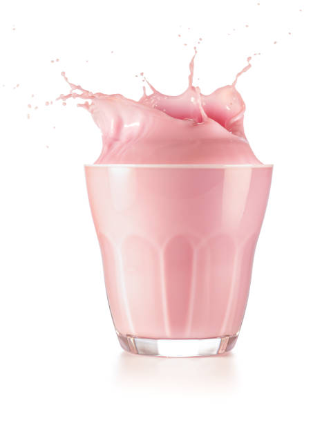 istock Overflowing strawberry shake glass 1587644679
