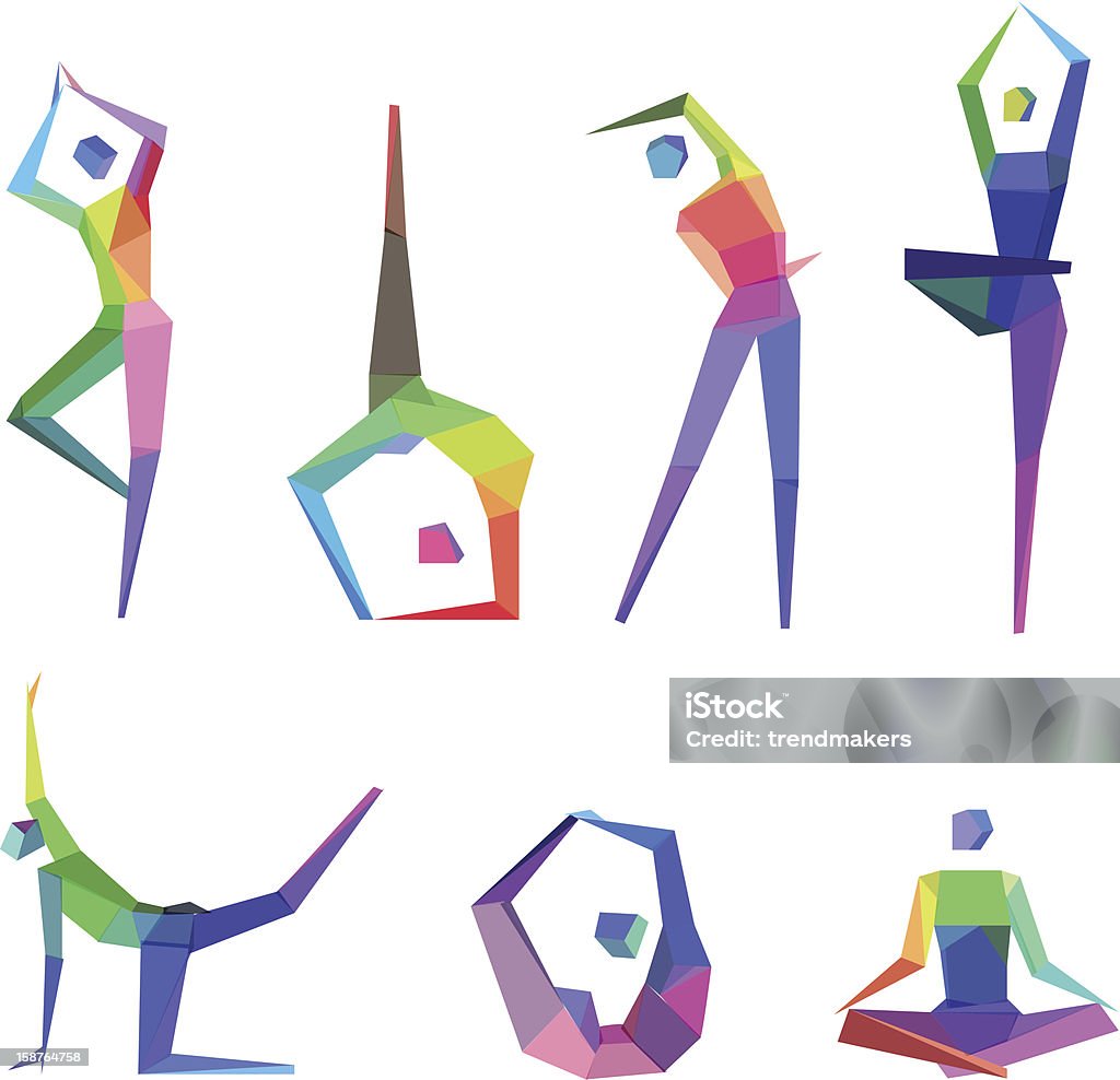 Konzept Polygonal Personen - Lizenzfrei Yoga Vektorgrafik