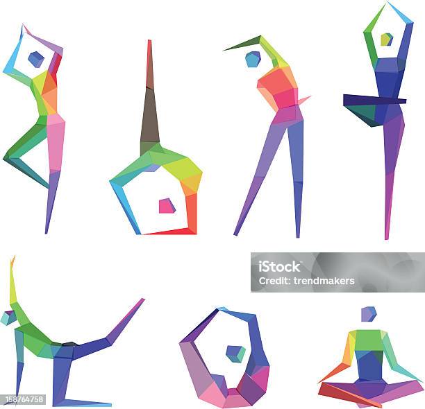 Vetores de Conceito Polygonal Pessoas e mais imagens de Yoga - Yoga, Abstrato, Dançar