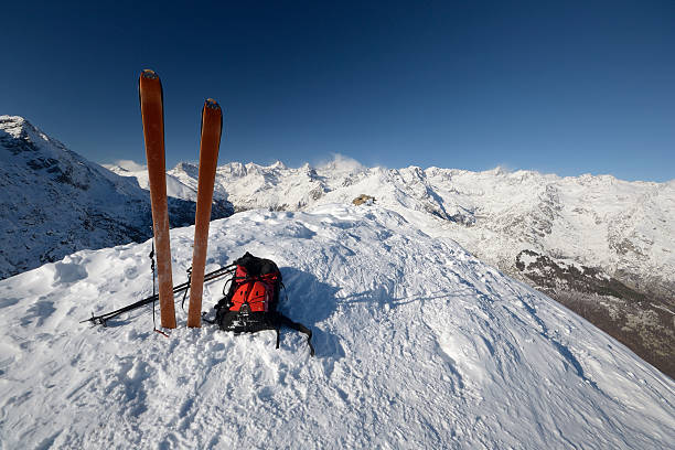 istock On the mountain peak by ski touring 158765637