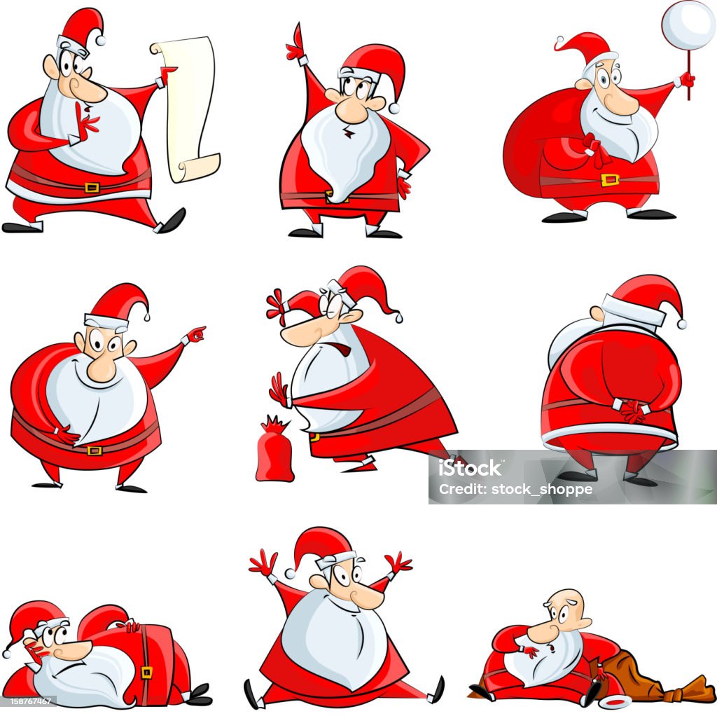 Divertente Santa Claus - arte vettoriale royalty-free di Babbo Natale