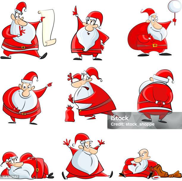Divertente Santa Claus - Immagini vettoriali stock e altre immagini di Babbo Natale - Babbo Natale, Leggere, Adulto