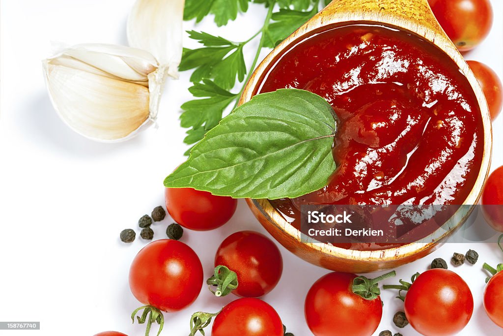 Red molho de tomate - Foto de stock de Alho royalty-free