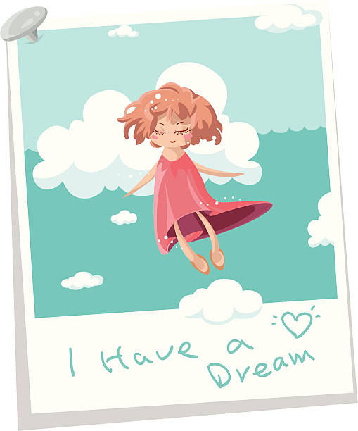 In the clouds vector art illustration