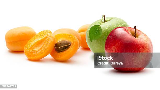 Ripe Apricots And Apples Stock Photo - Download Image Now - Apple - Fruit, Apricot, Drop