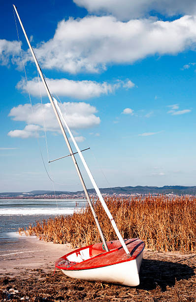 Sailboat at Lake Balaton in winter time,Nikon D5000
