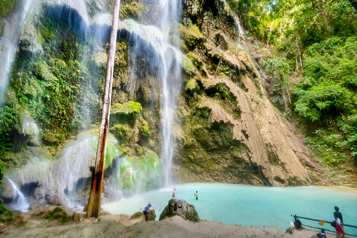 Accessed by a very steep road,beautiful,high waterfall,in the hills behind Oslob town.A stunning tourist attraction,popular with many travelers come to swim in idylic pools beneath the falls.