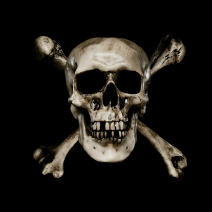 This is a medical skeleton used to recreate the classic Skull and Crossbones used in the Pirate flag.