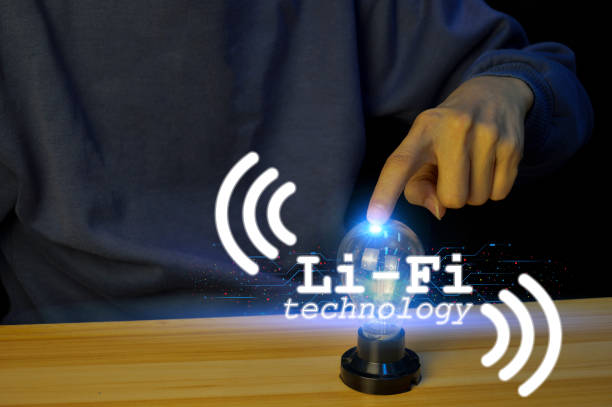 istock Li-Fi W-Lan, Internet and Network Technology - Enable high-speed Li-Fi connections. 1587823859