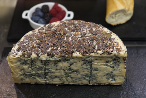 Italian blue cheese with spiced crust. HQ photo