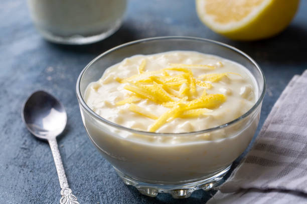 istock Traditional Delicious Turkish dessert; Lemon rice pudding (Turkish name; Limonlu Sutlac) 1587837207