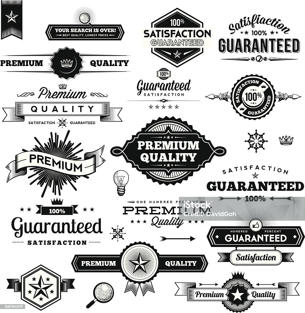 Handel elementy-Vintage etykiety - Grafika wektorowa royalty-free (Powrót do retro)