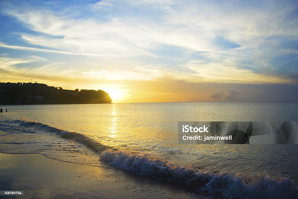 Caribe verão pôr-do-sol na Praia exótica - Foto de stock de Bahamas royalty-free