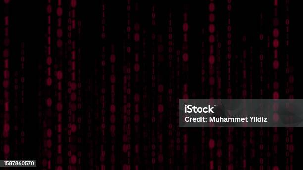 4k Red Matrix Background Technology Stream Binary Code Digital ...