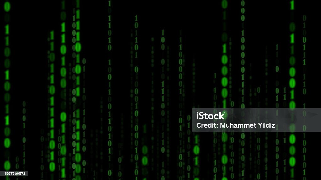 4k Green Matrix Background Technology Stream Binary Code Digital ...