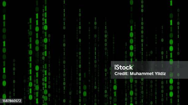 4k Green Matrix Background Technology Stream Binary Code Digital ...